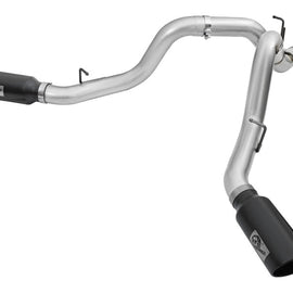 aFe Atlas Exhaust 4in Dual DPF-Back Al Steel w/ Black Tips 16-17 GM Diesel Truck V8-6.6L (td) LML 49-04080-B
