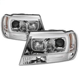 Spyder 99-04 Jeep Grand Cherokee Projector Headlights - Light Bar DRL LED - Chrome 5085214