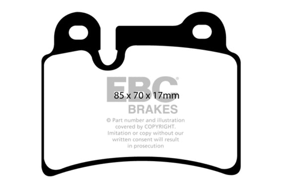 EBC 06-09 Volkswagen Touareg 3.6 (2 pin holes at top of backplate) Ultimax2 Rear Brake Pads UD1277