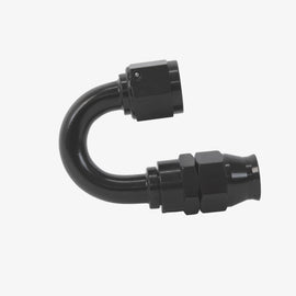 Aeromotive PTFE Hose End - AN-08 - 180 Deg - Black Anodized 15363