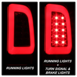 Spyder 97-03 Ford F150 Stylsd. F250 V3 Light Bar LED Tail Lights - Red/Clr ALT-YD-FF15097V3-LBLED-RC 5084453