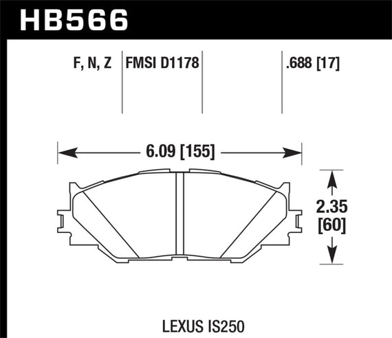 Hawk Performance HB566Z.688 Stable Friction Output Disc Brake Pads HB566Z.688