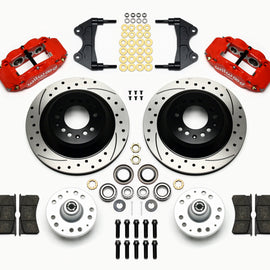 Wilwood Narrow Superlite 6R Front Hub & 1PC Rtr Kit 12.88in Drilled -Red WWE ProSpindle 140-12276-DR