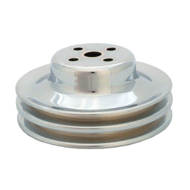 Spectre 65-66 Ford 289 Double Upper Groove Water Pump Pulley - Chrome 4494