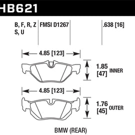 Hawk HB621Z.638 PC Performance Ceramic Brake Pads [Rear Set] HB621Z.638