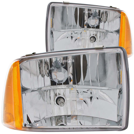 Anzo 111078 Chrome Halogen Bulb Clear Lens Crystal Headlights for 95-97 Blazer 111078