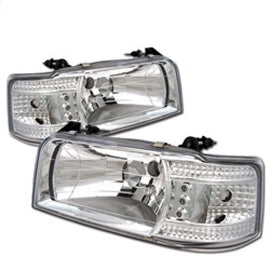 Spyder Ford F150 92-96/Ford Bronco 92-96 1PC LED ( LEDs)Crystal Headlights Chrm HD-YD-FB92-1PC-C 5012500