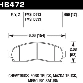 Hawk Performance Ceramic Street Brake Pads HB472Z.650