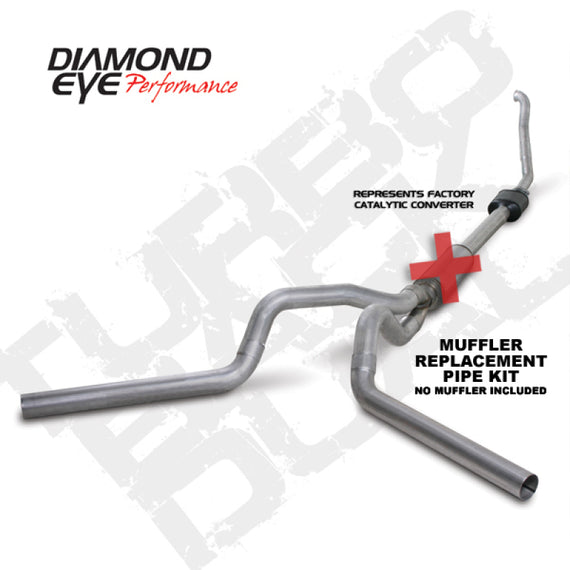Diamond Eye KIT 4in Turbo Back MFLR RPLCMENT PIPE DUAL ALUM94-97 5 7 3L F250/F350 PWRSTROKE NFS K4308A-RP