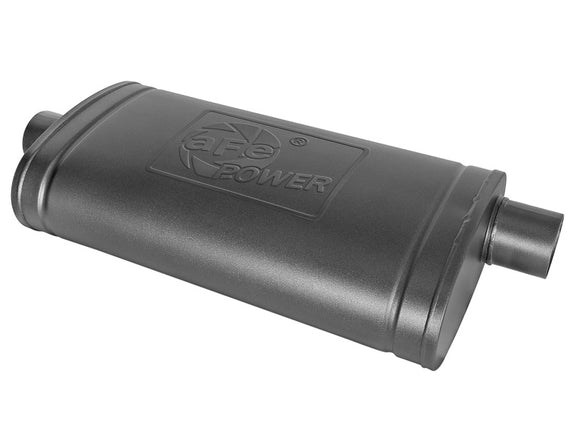 aFe MACH Force-Xp 409 SS Muffler w/ Black Finish 3in Center/Offset 22in L x 11in x 5in - Oval Body 49M00016-B