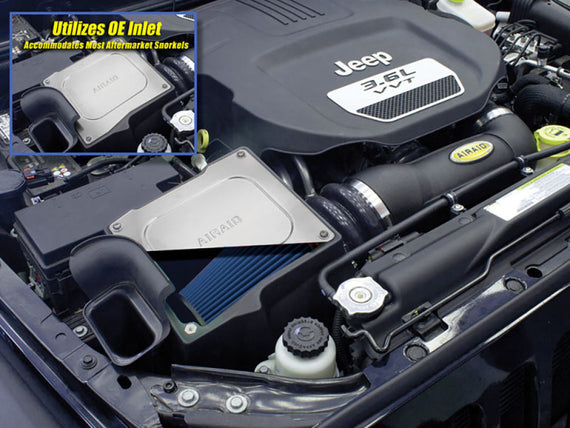 Airaid MXP Air Intake System w/ Blue Dry SynthaMax 12-18 Jeep Wrangler JK 3.6L 313-132