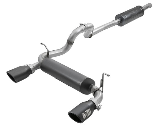 aFe Rebel Series 2.5in 304 SS Cat-Back Exhaust w/ Black Tips 2018+ Jeep Wrangler (JL) V6 3.6L 49-38066-B