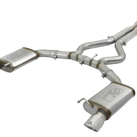 aFe MACHForce XP 3in 304 SS Cat-Back Exhausts w/ Polished Tips 15-17 Ford Mustang GT V8-5.0L/V6-3.7L 49-33072-1P