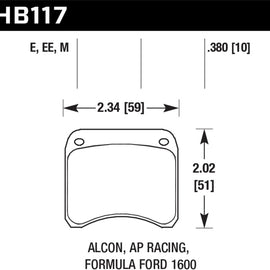 Hawk AP Racing CP3696 Black Race Brake Pads HB117M.380