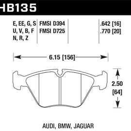 Hawk 95-02 BMW M3 DTC-50 Front Brake Pads HB135V.760