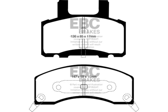 EBC 90-93 Chevrolet C20 8600 LB Redstuff Front Brake Pads DP71274