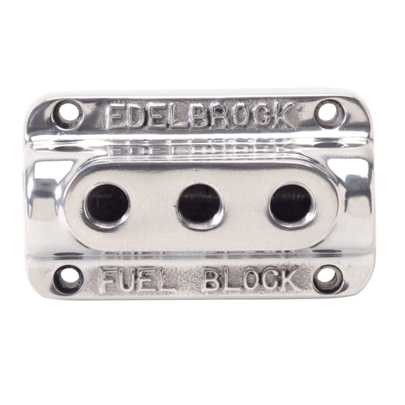 Edelbrock Fuel Block Triple Polished 12851
