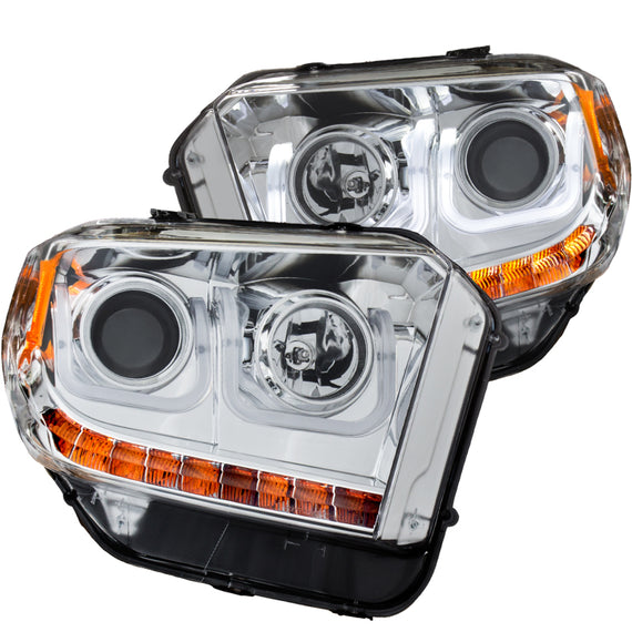 ANZO 2014-2016 Toyota Tundra Projector Headlights w/ U-Bar Chrome 111319
