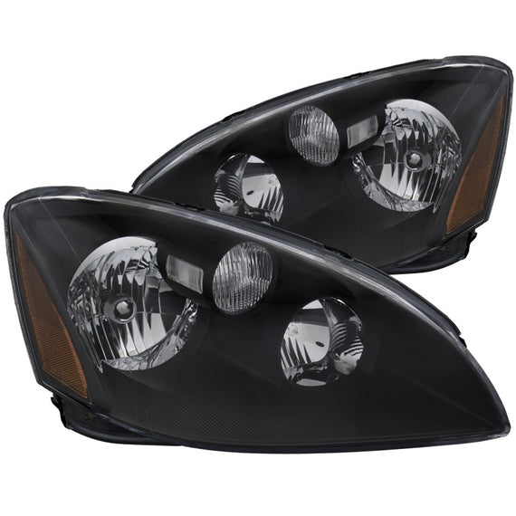ANZO 2002-2004 Nissan Altima Crystal Headlights Black 121109