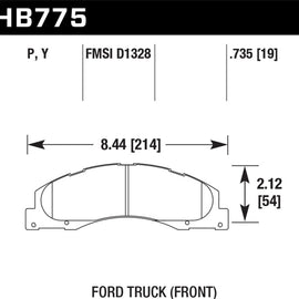 Hawk 08-14 Ford E-150/E-250 / 08-16 Ford E-350 Super Duty LTS Street Front Brake Pads HB775Y.735