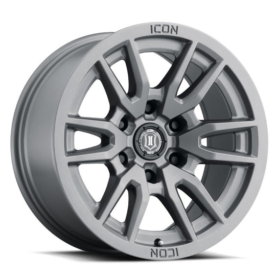 ICON Vector 6 17x8.5 6x120 0mm Offset 4.75in BS 67mm Bore Titanium Wheel 2417859447TT
