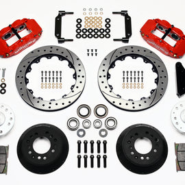 Wilwood Narrow Superlite 6R Front Hub Kit 12.88in Drilled Red 1968-1969 Mustang Disc Spindle 140-10219-DR