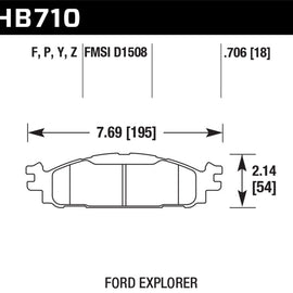 Hawk HB710P.706 Front HP Superduty Brake Pads for Explorer with Standard Brakes HB710P.706