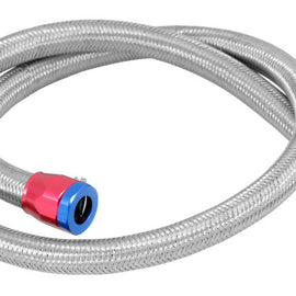 Spectre Stainless Steel Flex Fuel Line 3/8in. ID - 3ft. w/Clamps Red/Blue 29490