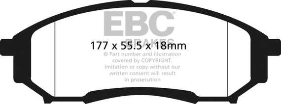 EBC 05-07 Ford F250 (inc Super Duty) 5.4 (2WD) Ultimax2 Rear Brake Pads UD1068