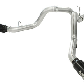 aFe MachForce XP Exhaust 4inch DP-Back All SS 2011-14 GM Diesel Trucks V8-6.6L LML Black Tips 49-44043-B