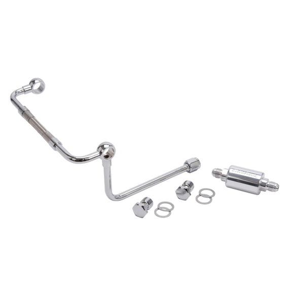 Edelbrock Dual Feed Line/Thunder Series Carb w/ Polished Fuel Filter 8128