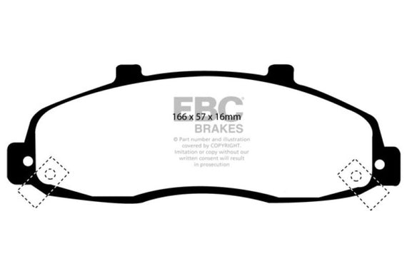 EBC 98-99 Ford F150 4.2 (2WD) (Rear Wheel ABS) Extra Duty Front Brake Pads ED91259