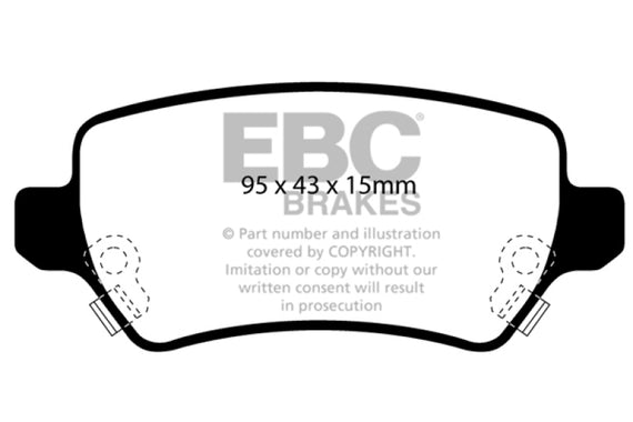 EBC 08-09 Saturn Astra 1.8 Yellowstuff Rear Brake Pads DP41447R