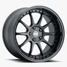 ESR 18X8.5 5X114.3 (Custom Drill) +35 66.6 MATTE BLACK GLOSS BLACK LIP CS12 88551235 CS12MBLK-BL 5X114