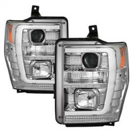 Spyder 08-10 Ford F-250 Super Duty V2 Light Bar DRL Projector Headlights - Chrm (PRO-YD-FS08V2-LB-C) 5084699