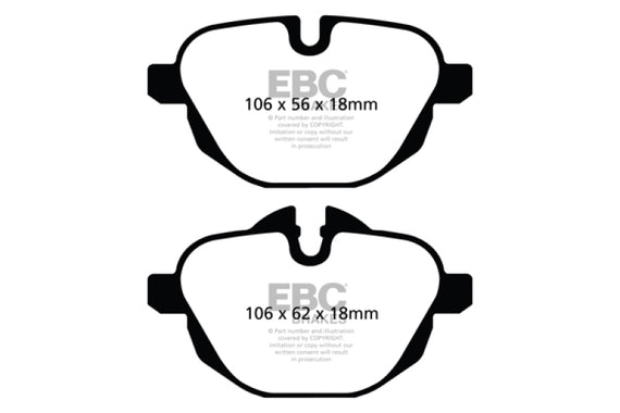 EBC 11+ BMW X3 2.0 Turbo (F25) Ultimax2 Rear Brake Pads UD1473