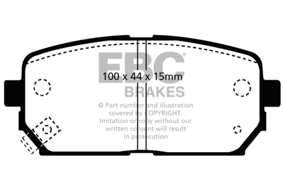 EBC 07-10 Kia Rondo 2.4 Yellowstuff Rear Brake Pads DP41810R