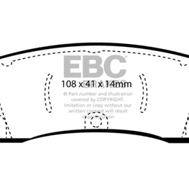 For Chevy Impala 2000-2010 EBC DP41122R Yellowstuff Rear Brake Pads DP41122R