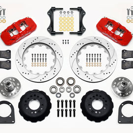 Wilwood Aero6 Front Hub Kit 114.00in Drill-Zinc Red TCI-IFS 71-78 (Pinto Based) 140-13226-ZR