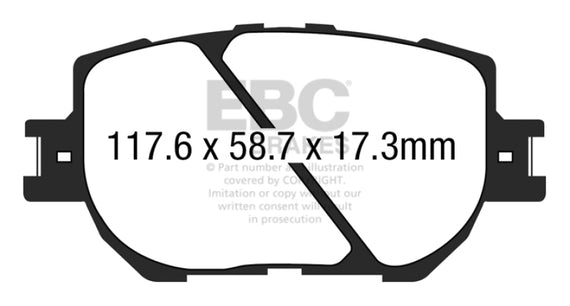 EBC 14+ Lexus IS250 2.5 Ultimax2 Front Brake Pads UD1733