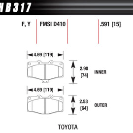 Hawk LTS Street Brake Pads HB317Y.591