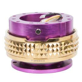 NRG Quick Release Kit - Pyramid Edition - Purple Body / Chrome Gold Pyramid Ring SRK-210PP/CG