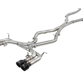 aFe MACH Force-Xp 3.5in. 304 SS C/B Exhaust w/o Muffler 15-18 BMW X5 M V8-4.4L (tt) - Black Tip 49-36342-B