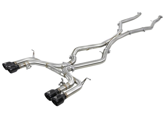 aFe MACH Force-Xp 3.5in. 304 SS C/B Exhaust w/o Muffler 15-18 BMW X5 M V8-4.4L (tt) - Black Tip 49-36342-B