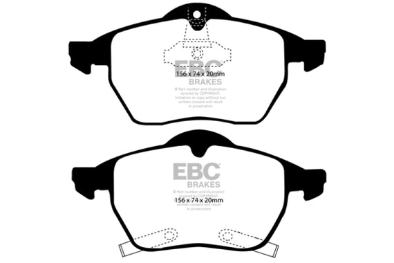 EBC 98 Saab 9-3 2.0 Turbo Redstuff Front Brake Pads DP31187C