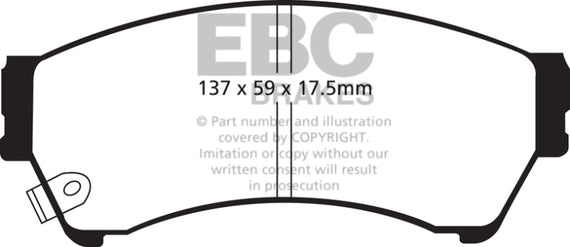 Frt Premium Organic Brake Pads   EBC Brake   UD1164 UD1164