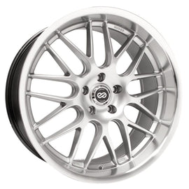 Enkei Lusso 18x7.5 42mm Offset 5x100 Bolt Pattern 72.6 Bore Hyper Silver w/ Machined Lip Wheel 469-875-8042HS