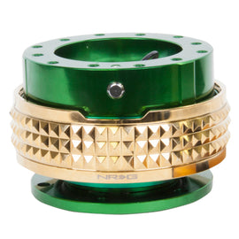 NRG Quick Release Kit - Pyramid Edition - Green Body / Chrome Gold Pyramid Ring SRK-210GN/CG
