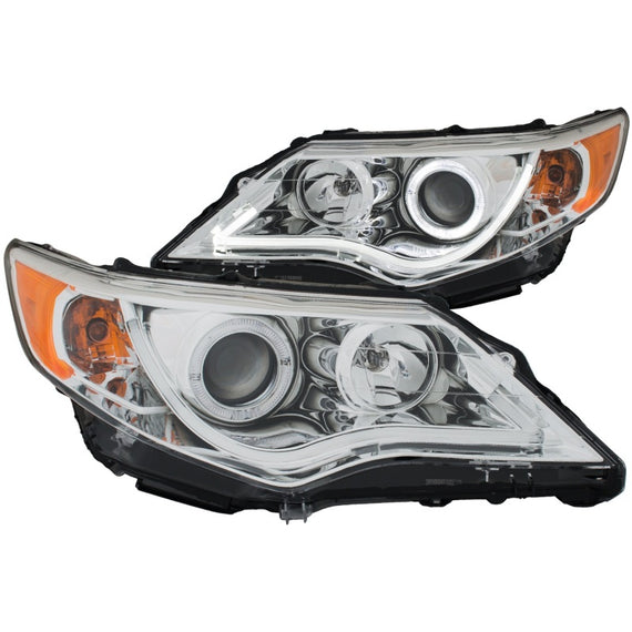 Anzo 121513 Chrome Clear Amber Projector Headlights for 12-13 Toyota Camry 121513