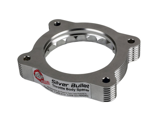 aFe 02-09 Chevrolet Trailblazer/ 02-09 GMC Envoy L6 4.2L Silver Bullet Throttle Body Spacer - Silver 46-34022
